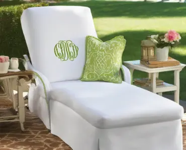 How to Make Monogrammed Slipcovers for Outdoor Chaise Lounge Chairs