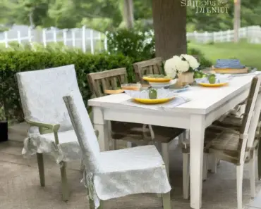How to Make No Sew Slipcovers for Outdoor Dining Chairs