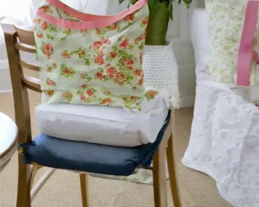 No Sew Chair Back Cover Using a Pillow Case