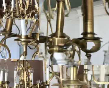Old Brass Chandelier Makeover – After