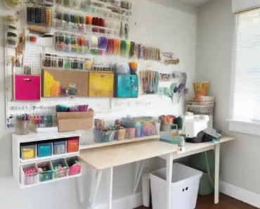 Organized Craft Room Pegboard Storage