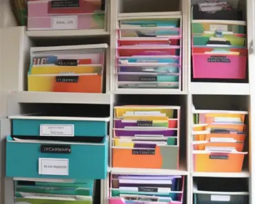 Organizing Ideas: Colorful Magazine Files + Free Labels