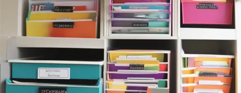 Organizing Ideas: Colorful Magazine Files + Free Labels