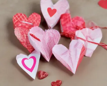 Paper Valentine Candy Filled Hearts To Make