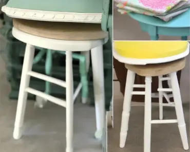 Plain to Preppy Stool Makeover Using DIY Chalk Paint