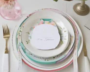 Printable Paper Banner Dinner Plate Place Card