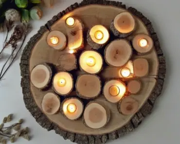 Rustic Wood Slice DIY Tea Light Holder
