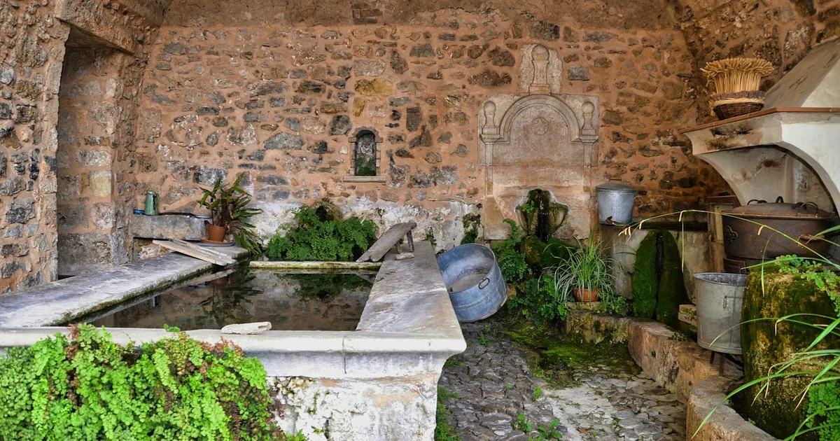 spanish sanctuary laundry room
