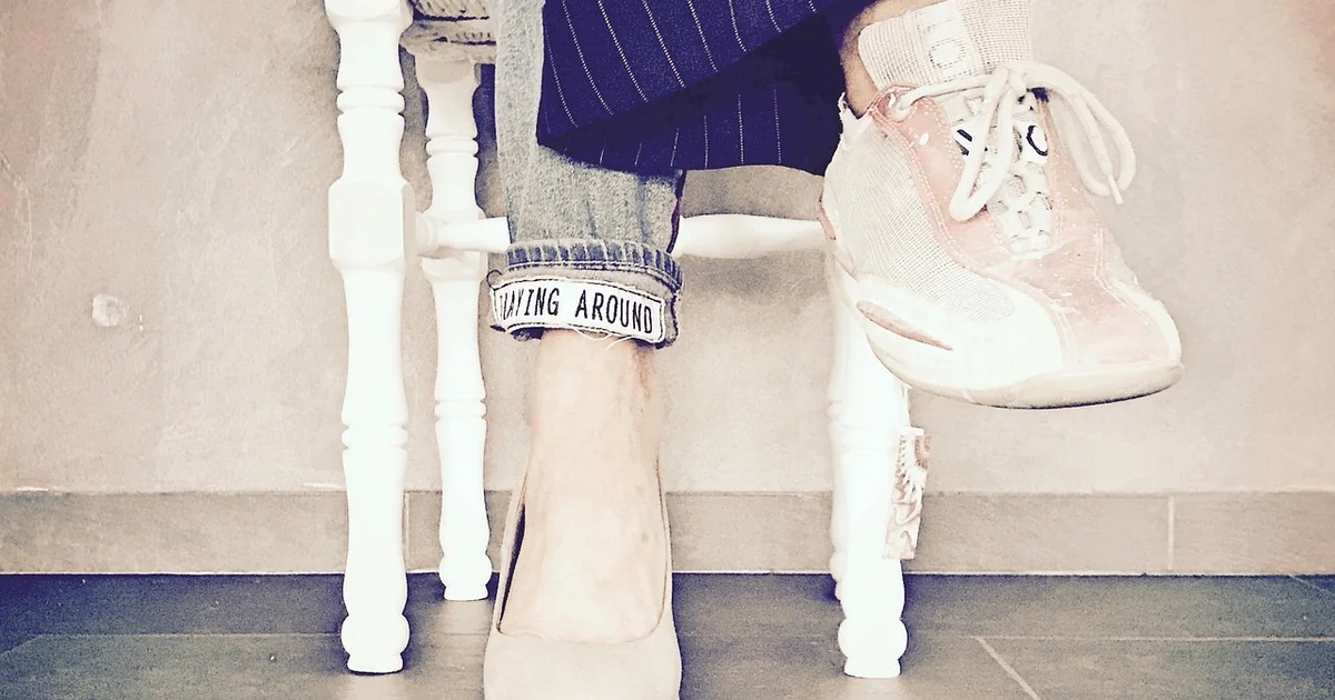 jeans and trainers