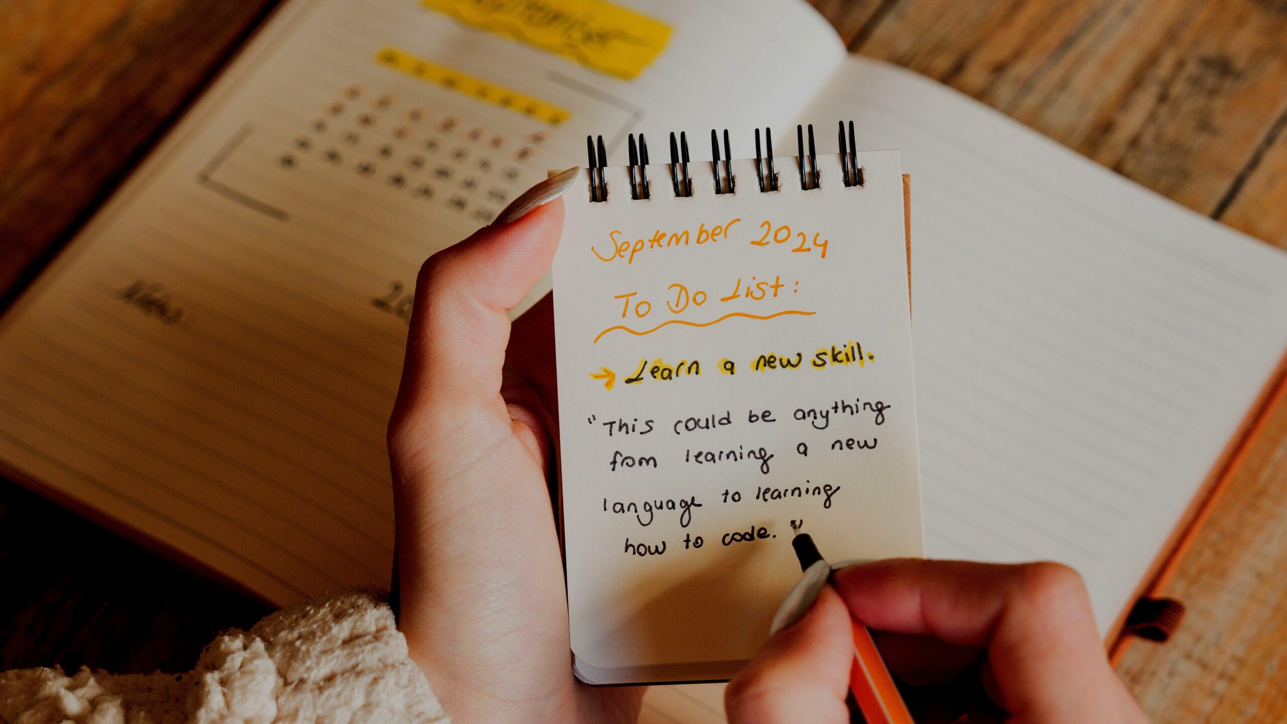 Daily goals for self-improvement chart with SMART framework steps for 2025