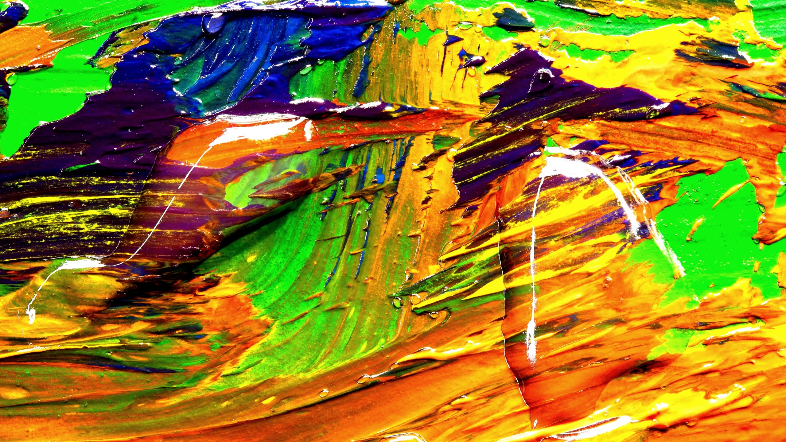 Kinds of painting styles: examples of Abstract, Surrealism, and Hyperrealism artworks displayed on gallery wall