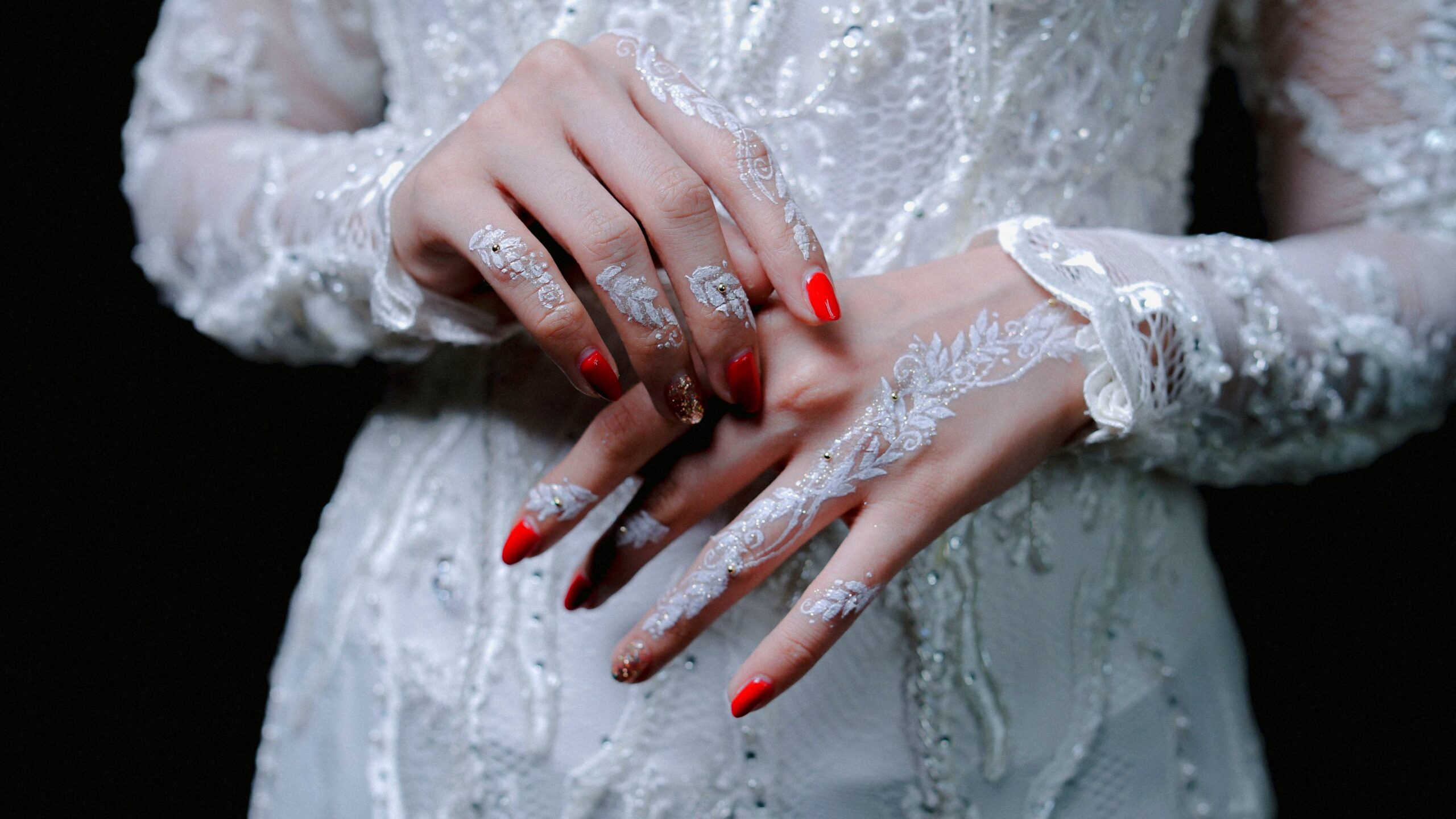 17 Fall Wedding Nails: Examples of berry, matte, and glitter bridal manicures