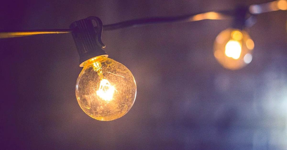Hanging patio string lights